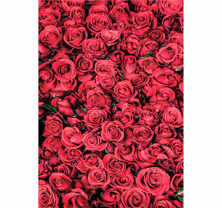 Flower wallpaper in red flowers with textured background - TenStickers