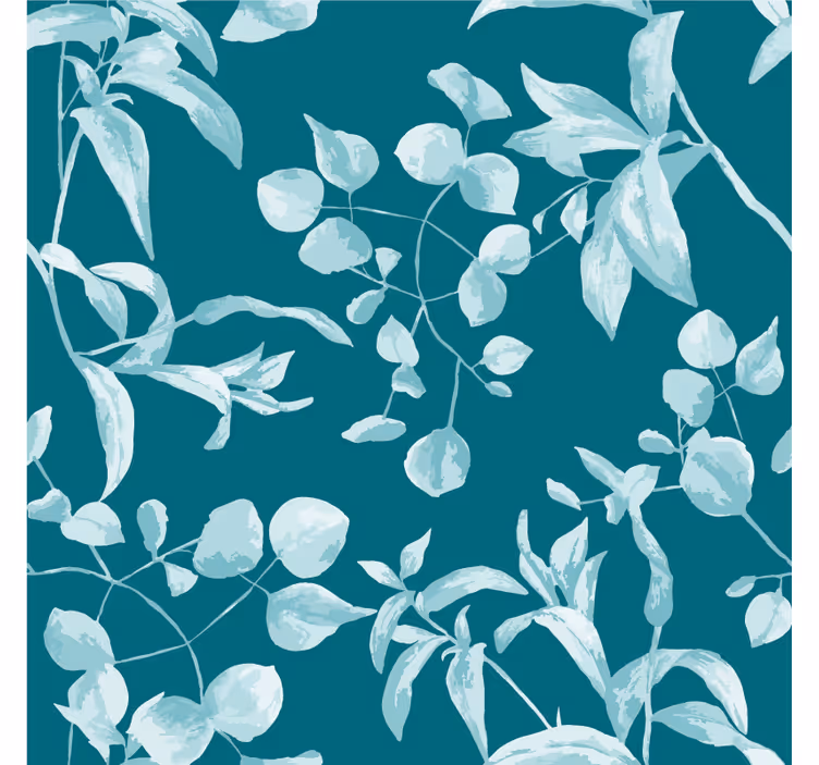 Flower wallpaper in blue watercolor design - TenStickers