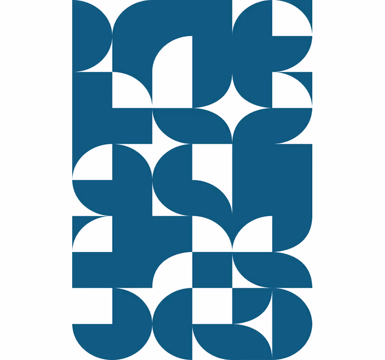 Geometric wallpaper blue circle geometric pattern - TenStickers