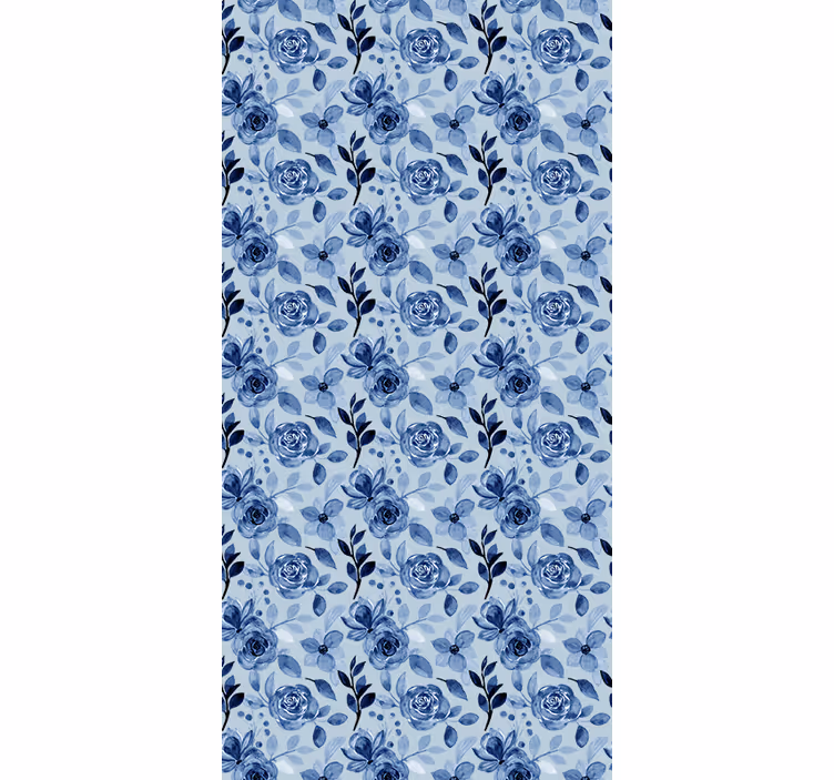 Office wallpaper vintage old blue on blue - TenStickers