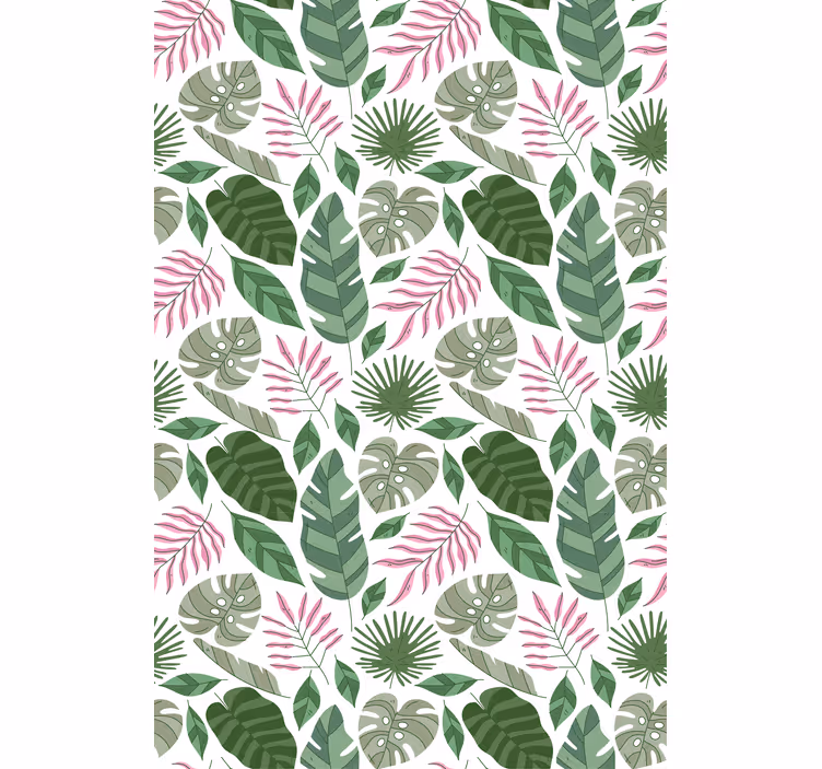 Living room wallpaper tropical greenery design - TenStickers