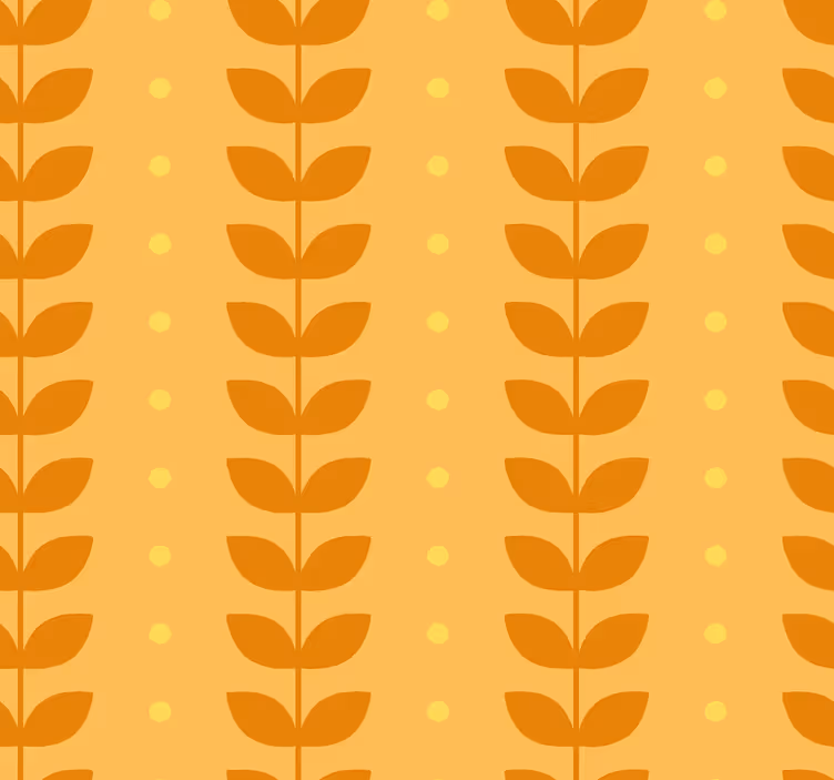 Kitchen wallpaper with leaf pattern - TenStickers