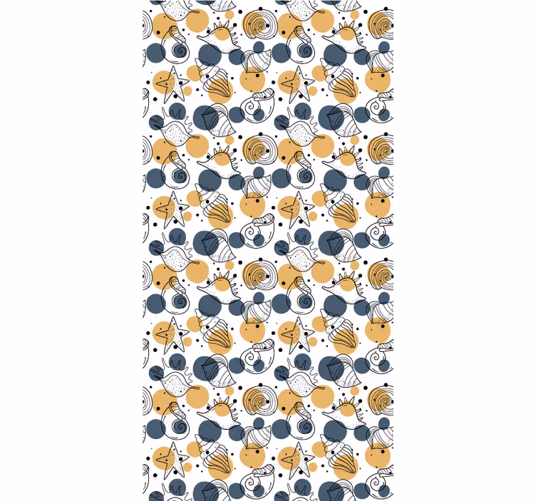 Modern wallpaper with a shell pattern - TenStickers