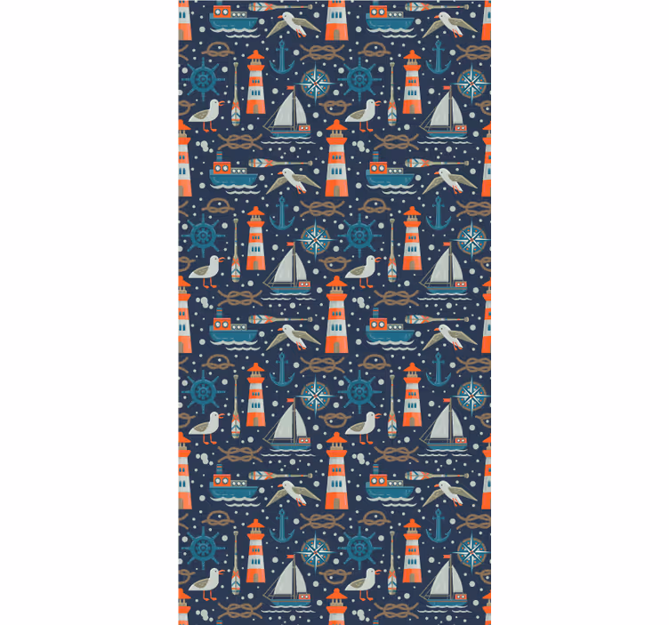 Modern wallpaper with a lovely sea pattern - TenStickers