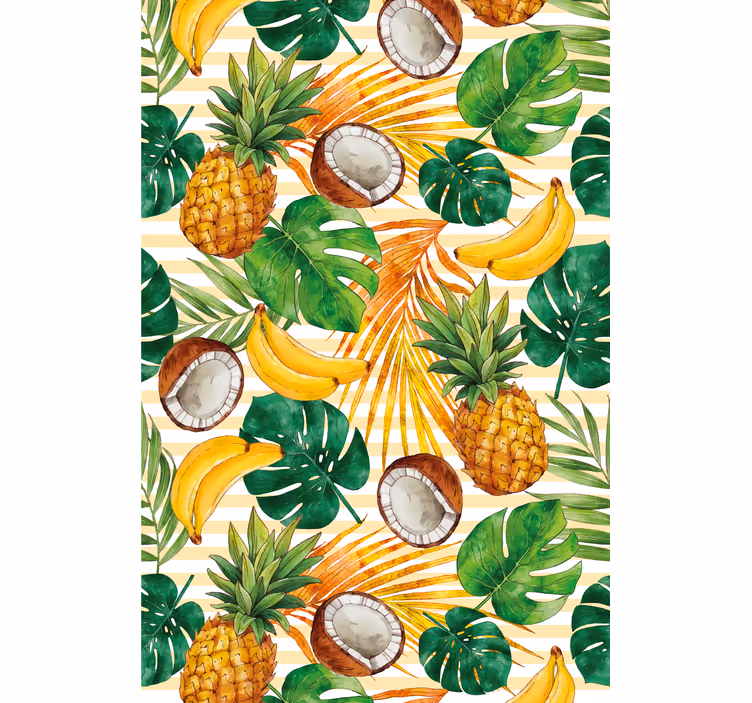 Modern wallpaper hand-painted tropical summer design - TenStickers