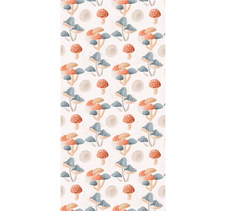 Modern wallpaper watercolor mushroom design - TenStickers