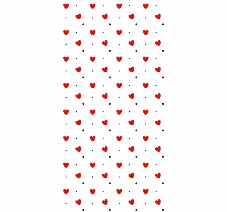 Modern wallpaper pattern-decor hearts and dots - TenStickers