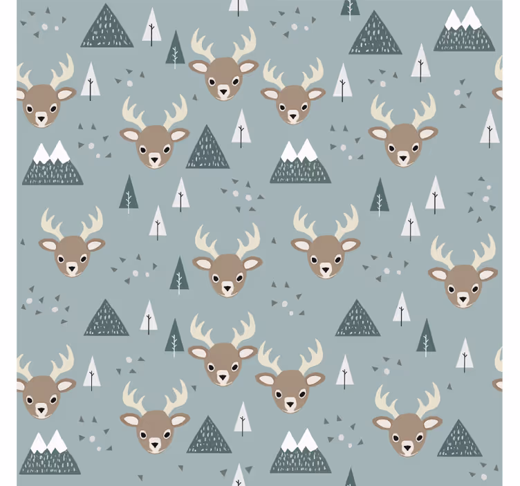 Kids wallpaper nordic deer design - TenStickers