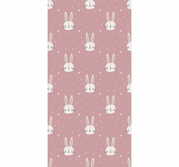 Kids wallpaper baby bunny faces - TenStickers