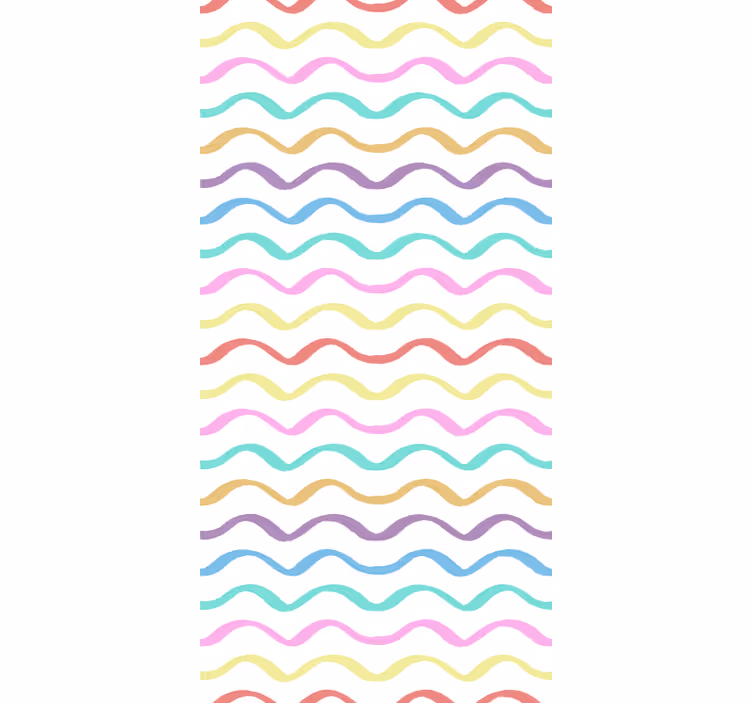 Kids wallpaper with colorful wavy lines - TenStickers
