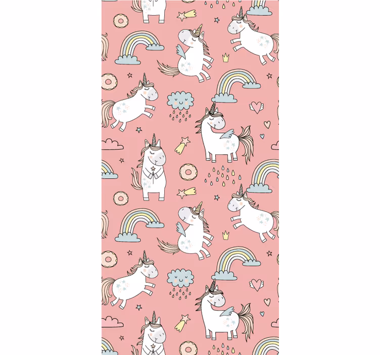 Kids wallpaper magical unicorn joy - TenStickers