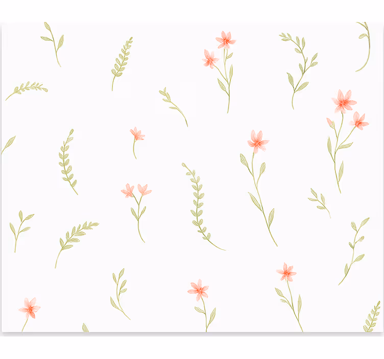 Kids wallpaper pastel meadow flowers design - TenStickers