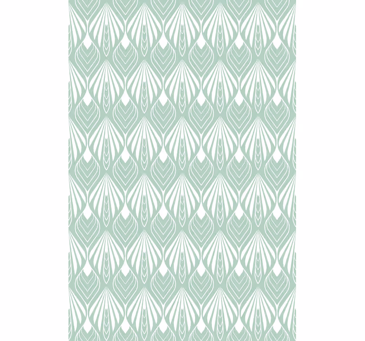 Dining room wallpaper green stylized leaves - TenStickers