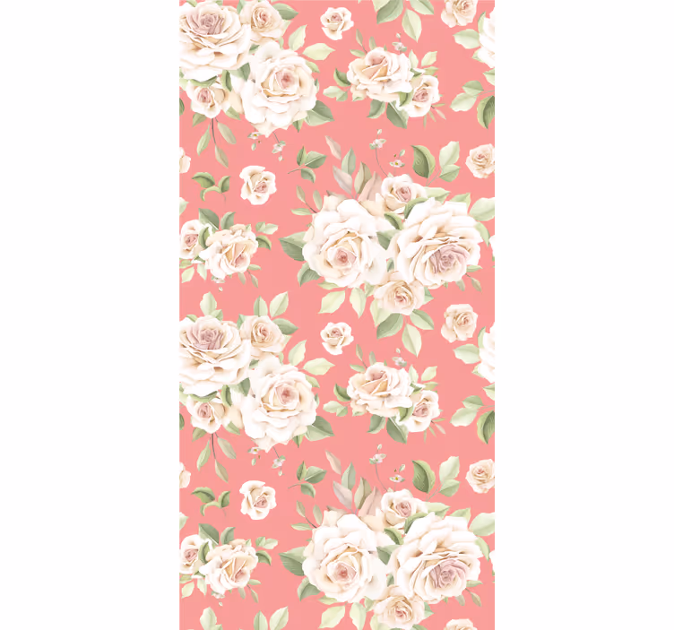 Dining room wallpaper roses floral design - TenStickers