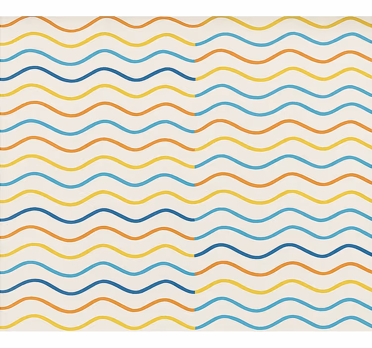 Teenager wallpaper with colorful wavy lines - TenStickers