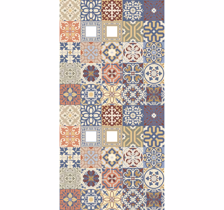 Kitchen wallpaper in multicolor hydraulic style - TenStickers