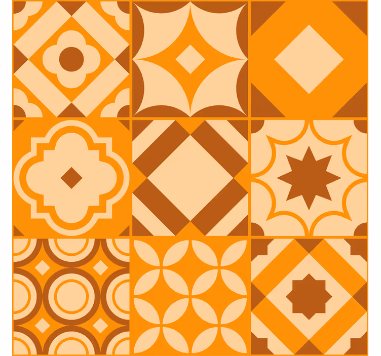 Kitchen wallpaper rustic tile design - TenStickers
