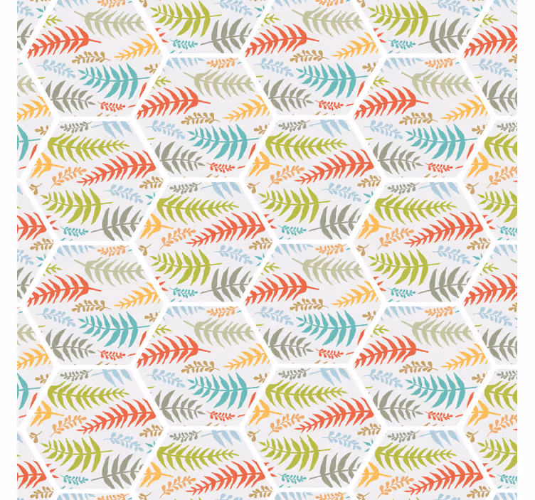 Kitchen wallpaper with plant tile design - TenStickers