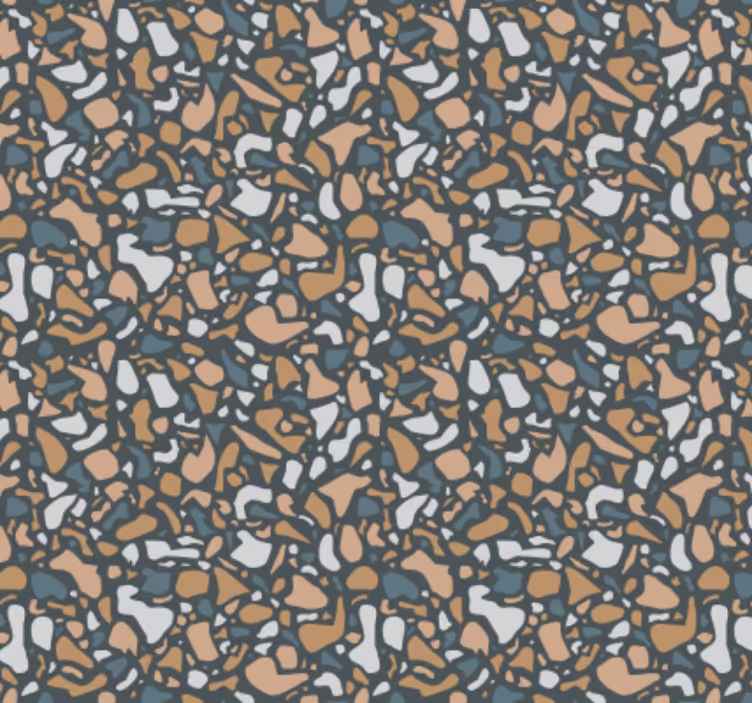 Kitchen wallpaper brown and blue terrazzo design - TenStickers