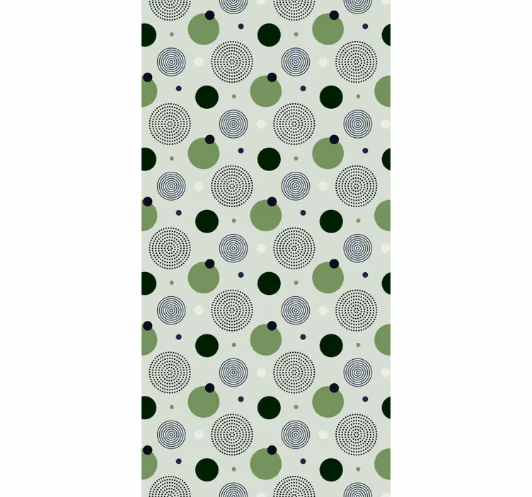 Kitchen wallpaper with green circular patterns - TenStickers