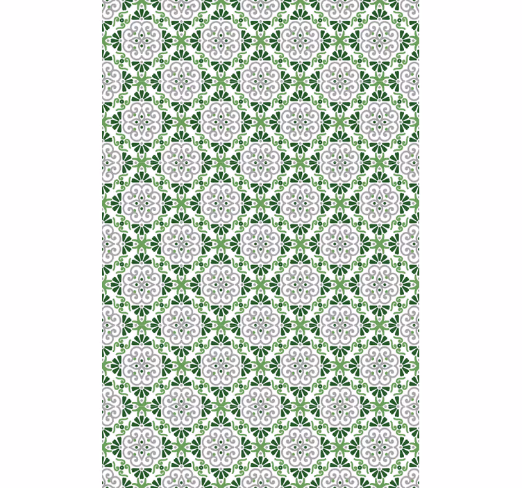 Kitchen wallpaper green floral mosaic - TenStickers