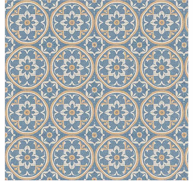 Living room wallpaper azulejo style mat - TenStickers