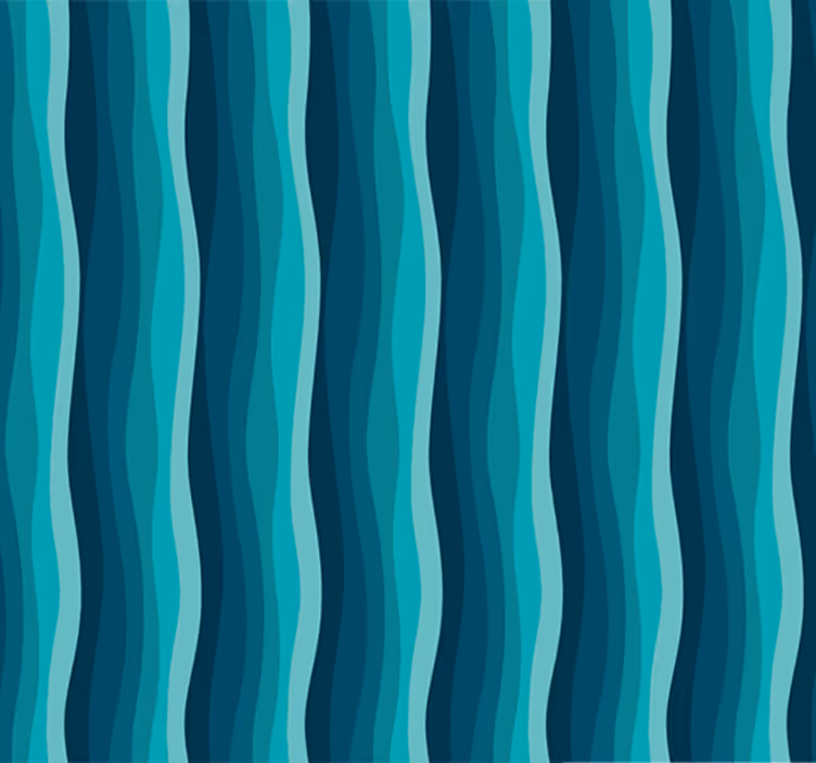 Living room wallpaper serene blue waves - TenStickers
