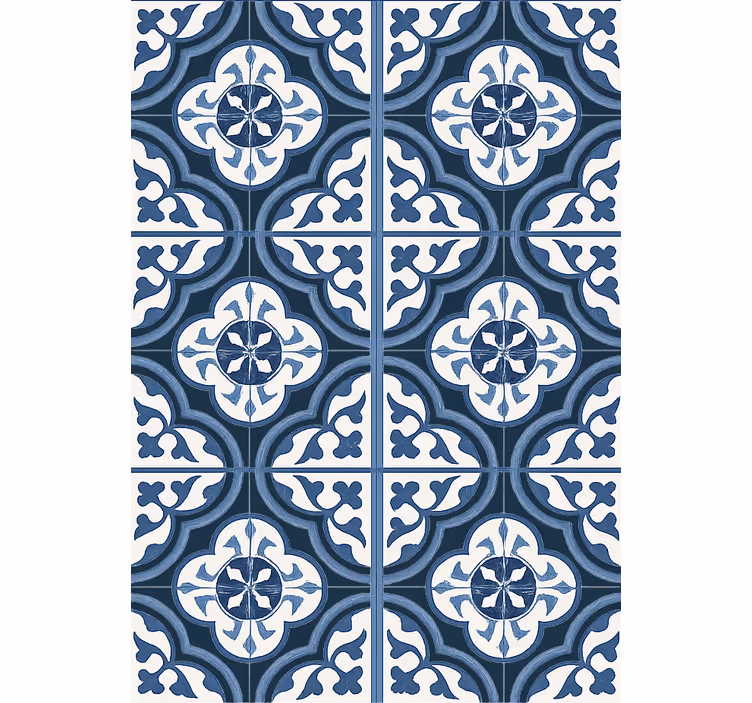 Living room wallpaper blue majorica portuguese - TenStickers