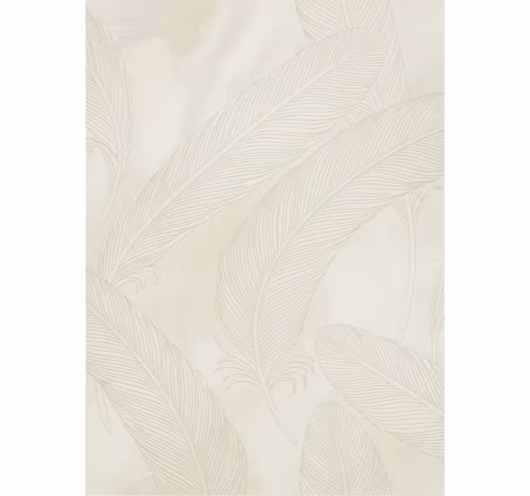 Living room wallpaper embossed feather design - TenStickers