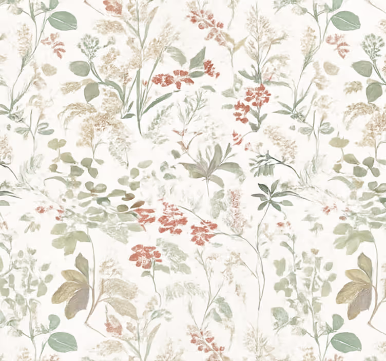Living room wallpaper summer meadow trail - TenStickers