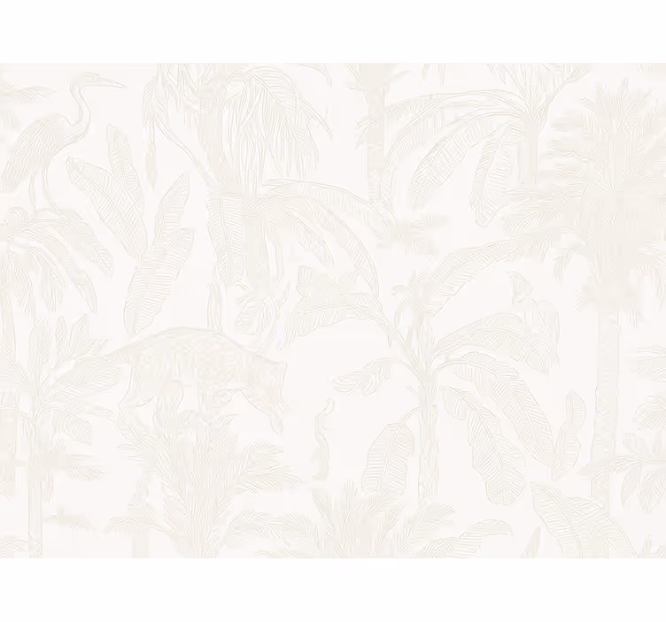 Master bedroom wallpaper light beige jungle - TenStickers