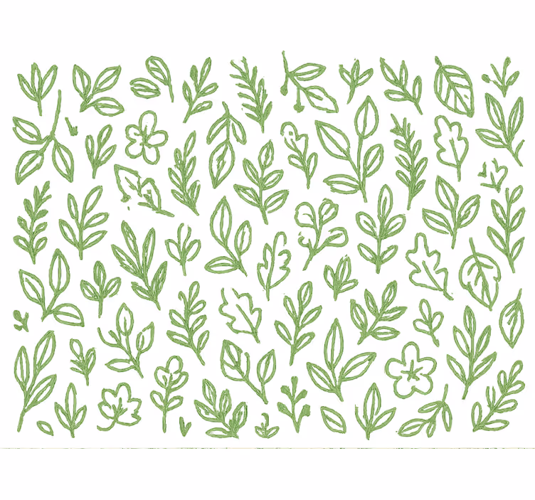 Kids wallpaper botanical green design - TenStickers