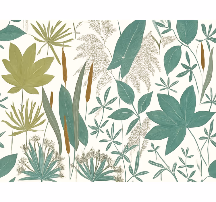 Living room wallpaper tropical jungle design - TenStickers
