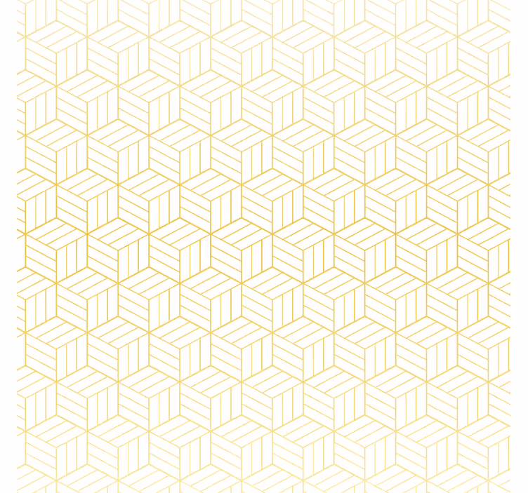 Square wallpaper gold foil geometric cubes - TenStickers