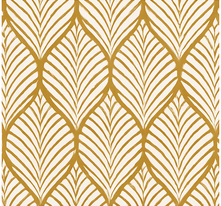 Modern wallpaper golden geometric leaf design - TenStickers