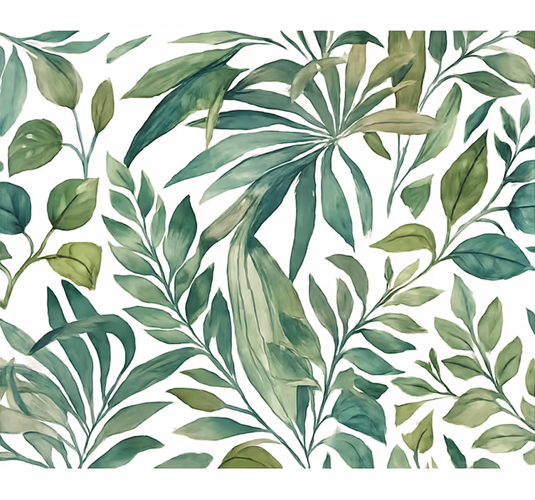Leaf wallpaper watercolor jungle leaves - TenStickers