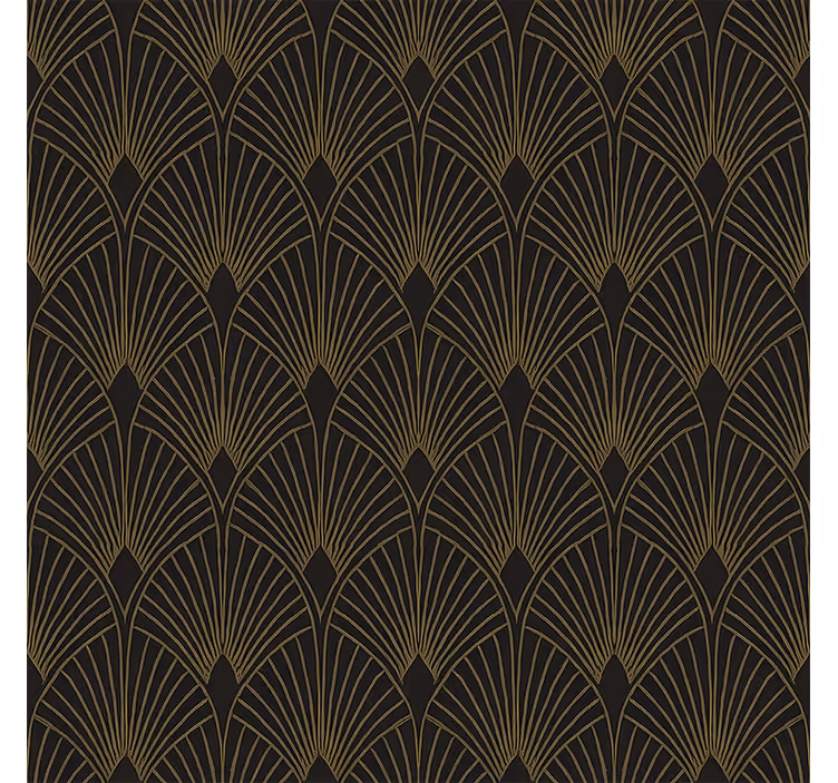 Shapes wallpaper gilded deco fan design - TenStickers