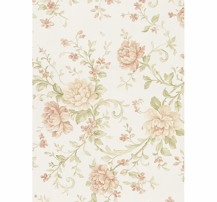 Master bedroom wallpaper in pink floral design - TenStickers