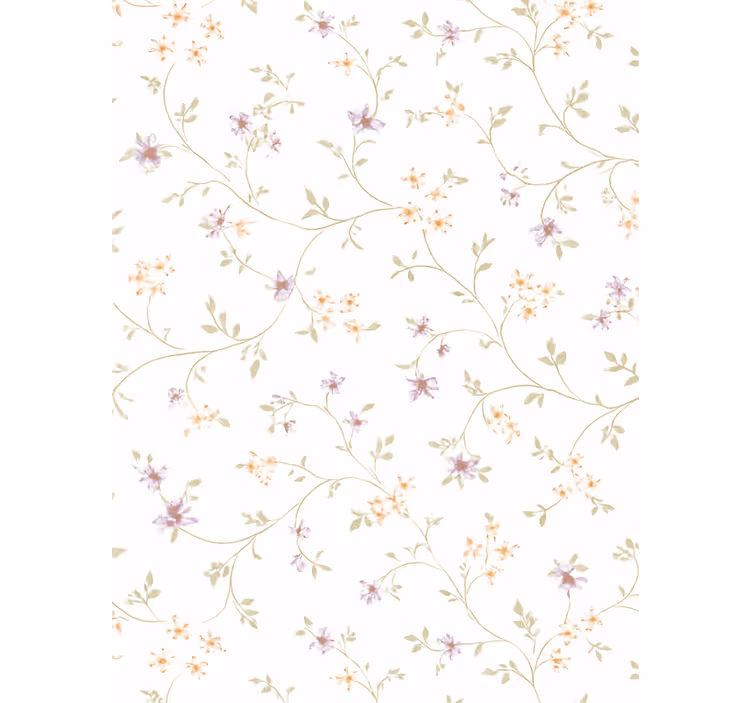 Kids wallpaper simple floral pattern - TenStickers