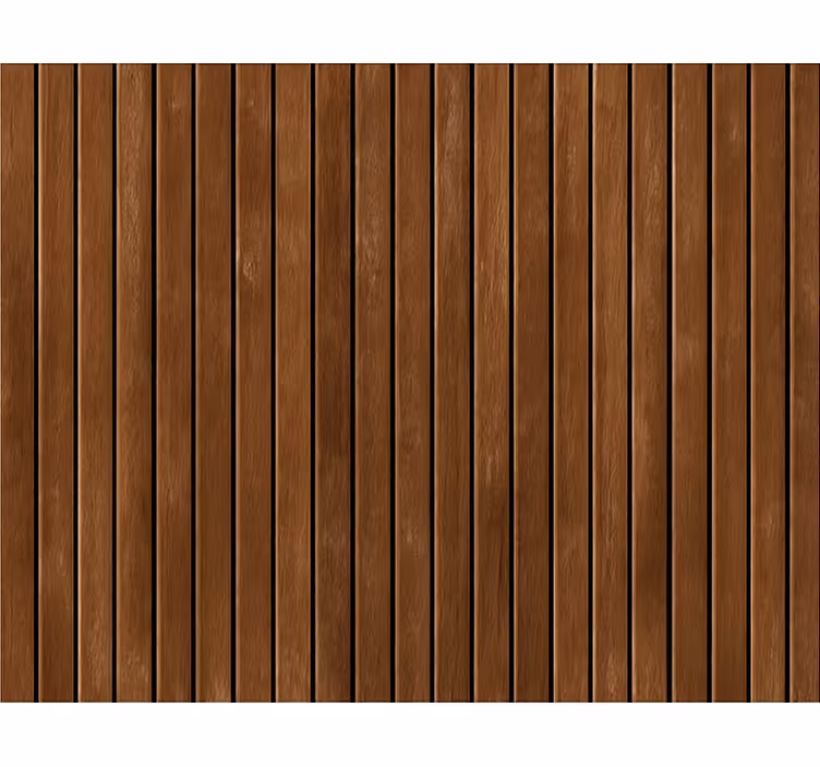 Living room wallpaper dark brown vertical wood planks - TenStickers