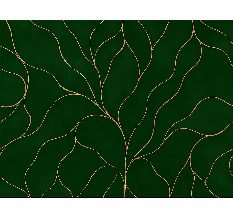 Master bedroom wallpaper green and gold marble design - TenStickers