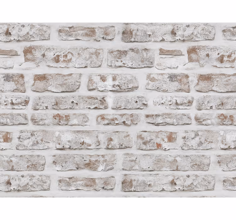 Living room wallpaper vintage aged washed bricks - TenStickers