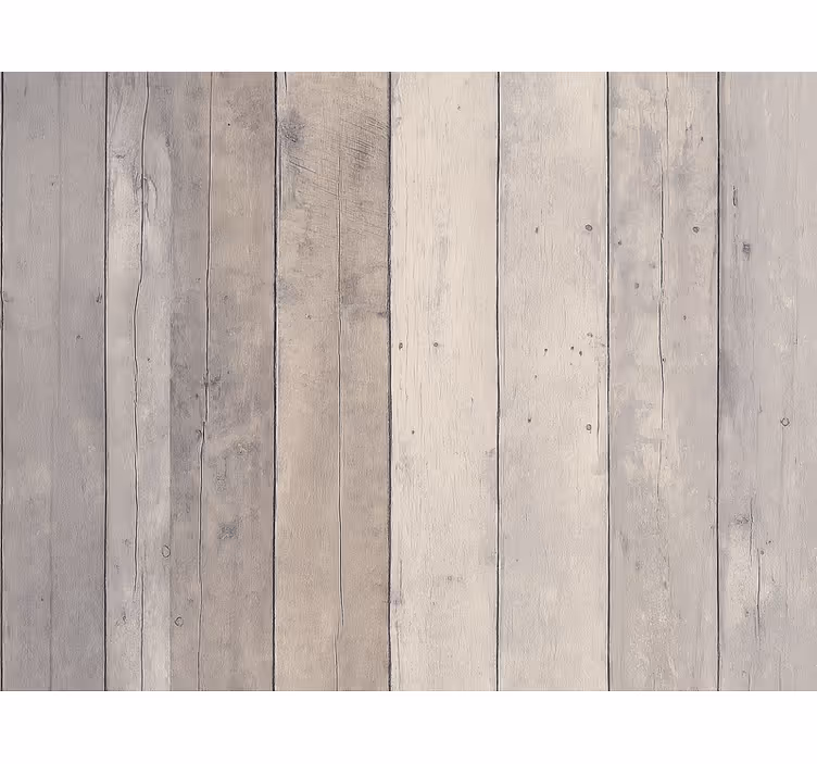 Living room wallpaper in washed wood panel effect - TenStickers