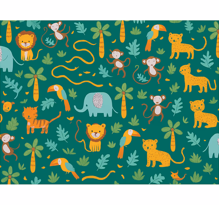 Kids wallpaper cute jungle design for children - TenStickers