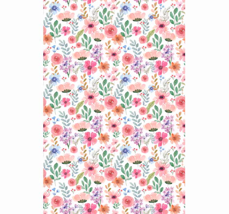 Multicolor flower wallpaper - TenStickers