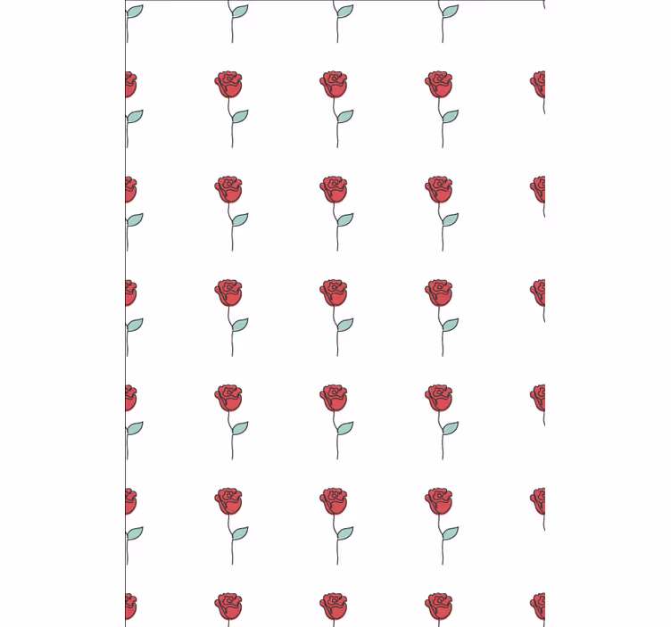Flower wallpaper cute red rose line art design - TenStickers