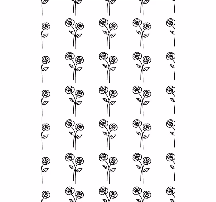 Flower wallpaper pair of minimalist roses design - TenStickers