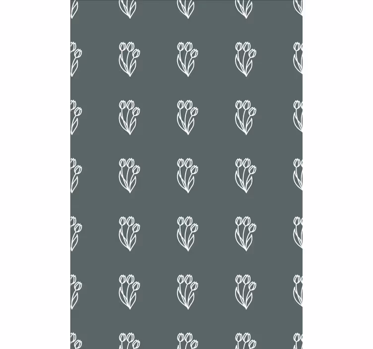 Flower wallpaper with a cute tulip design - TenStickers