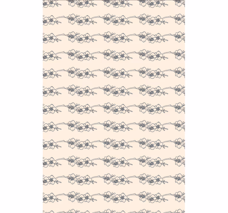 Floral ornament wallpaper orchids nature line art - TenStickers
