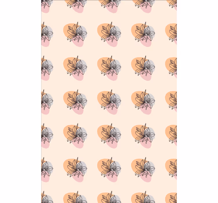 Floral ornament wallpaper cute flower pair design - TenStickers